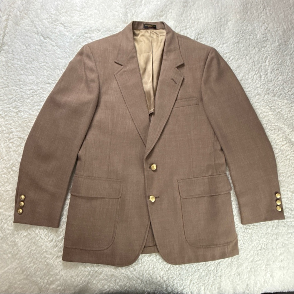 Straus of North Dakota Men's Tan Blazer Suit Jacket 36